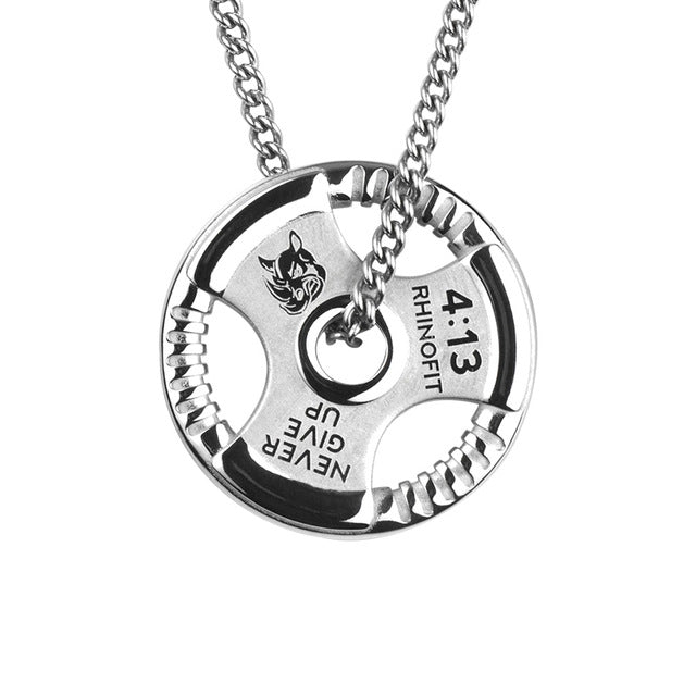 Dave The Bunny Gym Rat Gifts - Dumbbell Necklace for Men or Weight Lifting  Necklace for Men and Women