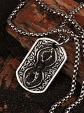 Vajra double face Dog tag for men stainless Steel Mantra pendant and Necklace for gift mygrillz