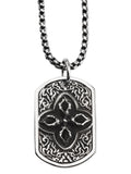 Cross Vajra double face 3D Dog tag for men stainless Steel Mantra pendant and Necklace