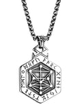 Nordic mythology Viking rune stainless steel necklace the sided pendant Kabala totem for  Men