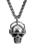 Skull headphones  pendant  Hip-hop  stainless steel  necklace for  Men High quality Jewllry  mygrillz