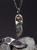 The Eye of Horus feather necklace for men  Horus Wings  stainless steel  with Cooper pendant necklace