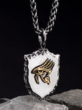 The Eye of Horus necklace for men  Shield  stainless steel  with Cooper pendant necklace