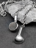 The earphone necklace for men and women  stainless steel  headphone pendant