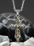 Cross stainless steel necklace for men Thorns Punk vintage style fashion jewelry