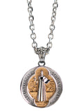 Catholic Saint Benedict Crucifix Pendants Stainless steel cross necklace bible Jesus exorcist necklace