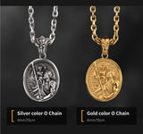 St Christopher Necklace Religious Medal Stainless Steel Chain Necklaces for Men Fashion Jewelry Accessories Friends Gifts