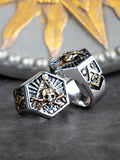 Masonic Ring For Men hexagon skull  Stainless steel  Freemason Totem Jewelry