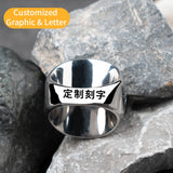 Anchor rune  stainless steel Aquaman Trident hip hop index ring