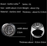 Anchor rune  stainless steel Aquaman Trident hip hop index ring