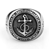 Anchor rune  stainless steel Aquaman Trident hip hop index ring