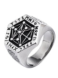 Nordic mythology Viking rune stainless steel  rings  for man and women  Kabala totem Index Ring