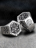 Nordic mythology Viking rune stainless steel  rings  for man and women  Kabala totem Index Ring