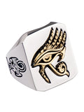 Eye of Horus rings  for man and women Copper with Stainless steel Index Ring fashion jewelry