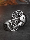 Lucifer Goat head Pentagram stainless steel  rings  for man and women  Fallen Angel fashion jewelry