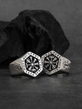 Vegvisir stainless steel  rings  for man  Nordic mythology Viking rune  Index Ring fashion jewelry