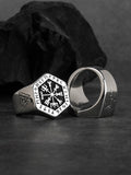 Vegvisir stainless steel  rings  for man  Nordic mythology Viking rune  Index Ring fashion jewelry