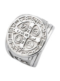 Jesus Christian Cross  stainless steel  rings St. Benjamin Cross Badge Tide Ring