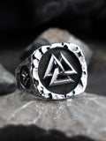 Valknut  Viking  rings for man  Vintage  stainless steel Punk ring fashion jewelry  hippop  mygrillz