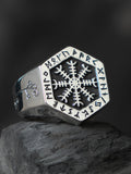 Nordic The helm of awe  Viking  rings for man  Vintage  stainless steel  fashion jewelry