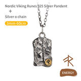 Viking Rune Silver Ring Nordic Compass Silver Pendant Silver Jewelry Necklace