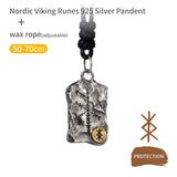 Viking Rune Silver Ring Nordic Compass Silver Pendant Silver Jewelry Necklace