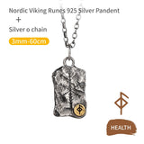 Viking Rune Silver Ring Nordic Compass Silver Pendant Silver Jewelry Necklace