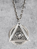 The Devil Eyes hexagon Masonic  pendant sterling silver necklace for Men High quality Jewelry