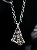 The Alien  Vintage S925 Silver necklace for men  Irregular geometry  pendant  Jewelry  mygrillz