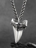 Shark tooth S925 Silver necklace for men  silver   pendant  Jewelry hippop street culture mygrillz