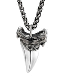 Shark tooth S925 Silver necklace for men  silver   pendant  Jewelry hippop street culture mygrillz