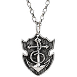 Aquaman anchor silver necklace trendy men's fearless anchor Thai silver