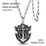 Aquaman anchor silver necklace trendy men's fearless anchor Thai silver