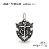 Aquaman anchor silver necklace trendy men's fearless anchor Thai silver