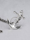 Aquaman anchor ins pendant hip hop trendy male 925 silver anchor necklace