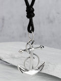 Aquaman anchor ins pendant hip hop trendy male 925 silver anchor necklace