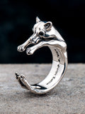 Dog open rings 925 Sterling Silver  for man and women Hip-hop fashion jewelry  mygrillz