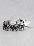 925 Sterling Silver open rings for man and women Vintage Hammer pattern fashion jewelry mygrillz