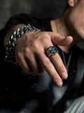 Vegvisir stainless steel  rings  for man  Nordic mythology Viking rune  Index Ring fashion jewelry