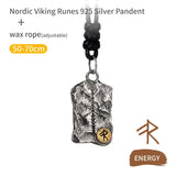 Viking Rune Silver Ring Nordic Compass Silver Pendant Silver Jewelry Necklace