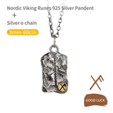 Viking Rune Silver Ring Nordic Compass Silver Pendant Silver Jewelry Necklace