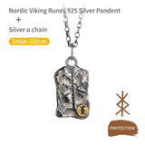 Viking Rune Silver Ring Nordic Compass Silver Pendant Silver Jewelry Necklace