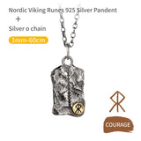 Viking Rune Silver Ring Nordic Compass Silver Pendant Silver Jewelry Necklace