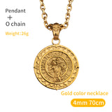 Travel Safe Compass St Christopher  Stainless Steel Chain Necklaces for Men Fashion Jewelry Accessories Friends Gifts