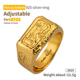 925 Silver Egyptian Eye of Horus Ring Anubis Trendy Male Ring Single Tail Ring Fashion Jewelry