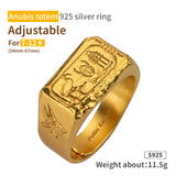 925 Silver Egyptian Eye of Horus Ring Anubis Trendy Male Ring Single Tail Ring Fashion Jewelry