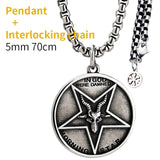 Lucifer Goat head Pentagram stainless steel Pendant necklace for Punk men