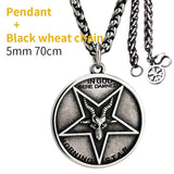 Lucifer Goat head Pentagram stainless steel Pendant necklace for Punk men