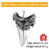 Shark tooth S925 Silver necklace for men  silver   pendant  Jewelry hippop street culture mygrillz