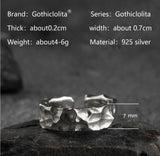 925 Sterling Silver open rings for man and women Vintage Hammer pattern fashion jewelry mygrillz